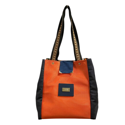 Denim & Orange Tote