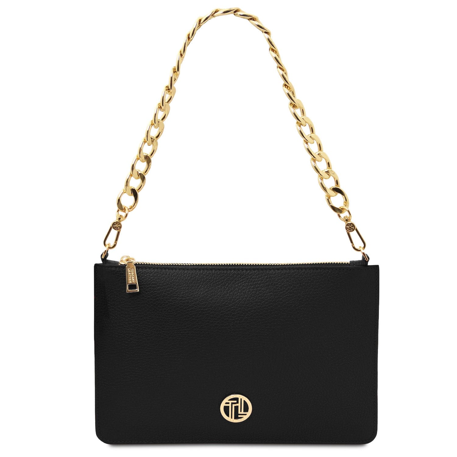 Leather handbags Black Diva - Leather Pouch Clutch With Chain Strap | TL142461 San Rocco Italia