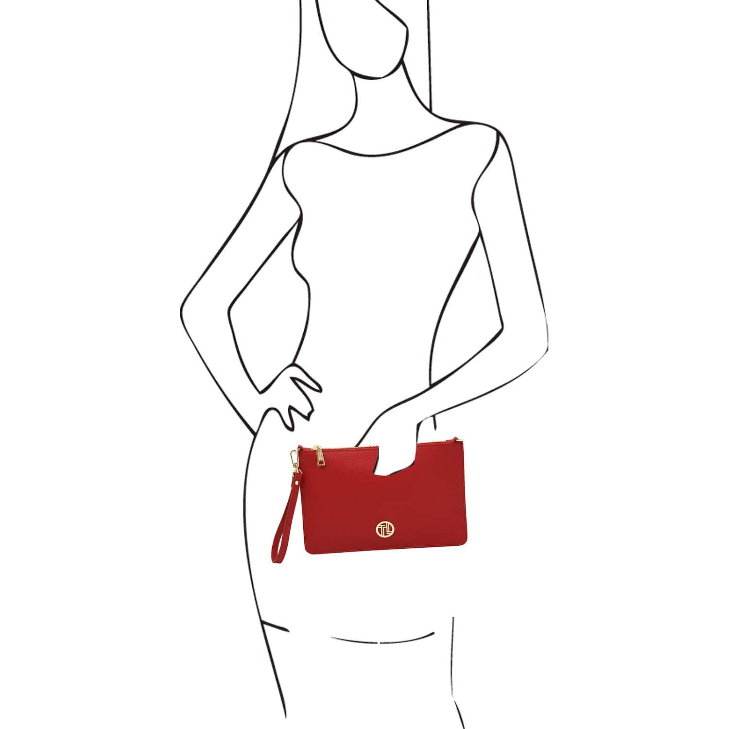 Leather handbags Diva - Leather Pouch Clutch With Chain Strap | TL142461 San Rocco Italia