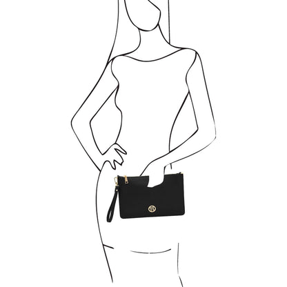 Leather handbags Diva - Leather Pouch Clutch With Chain Strap | TL142461 San Rocco Italia
