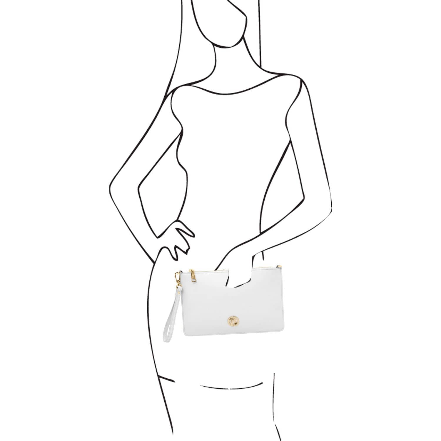 Leather handbags Diva - Leather Pouch Clutch With Chain Strap | TL142461 San Rocco Italia
