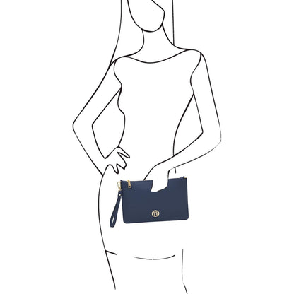 Leather handbags Diva - Leather Pouch Clutch With Chain Strap | TL142461 San Rocco Italia