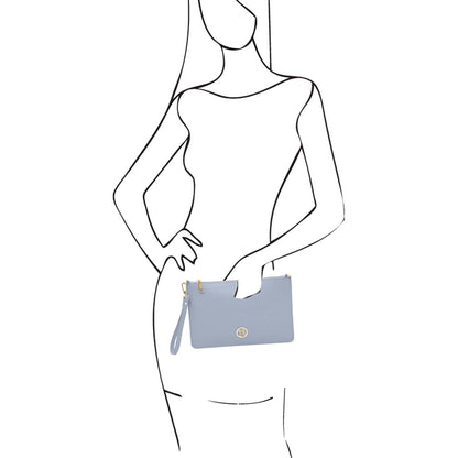 Leather handbags Diva - Leather Pouch Clutch With Chain Strap | TL142461 San Rocco Italia