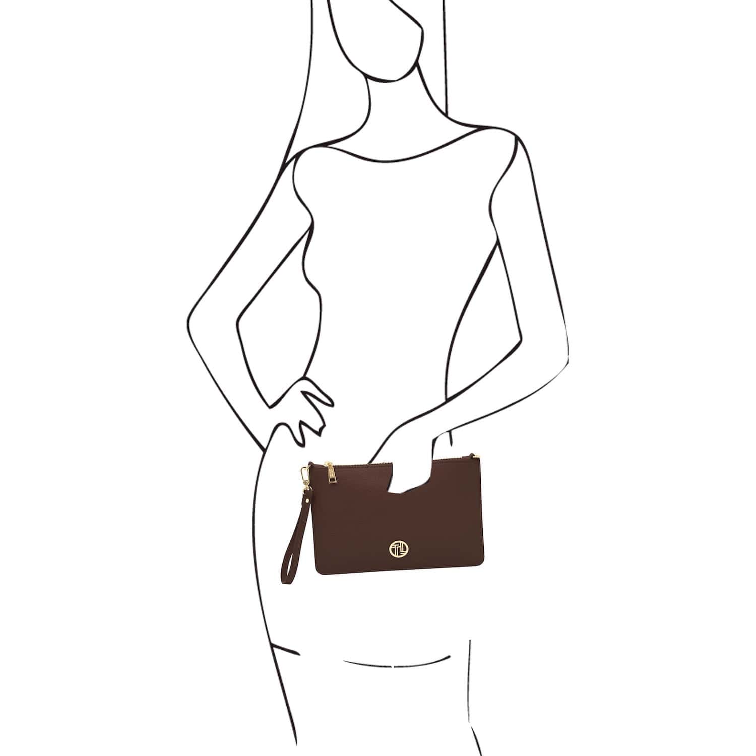 Leather handbags Diva - Leather Pouch Clutch With Chain Strap | TL142461 San Rocco Italia