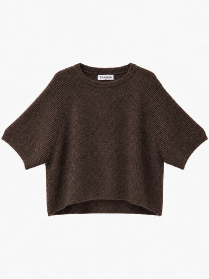 Alpaca Blend Ribbed Wide-Sleeve Sweater