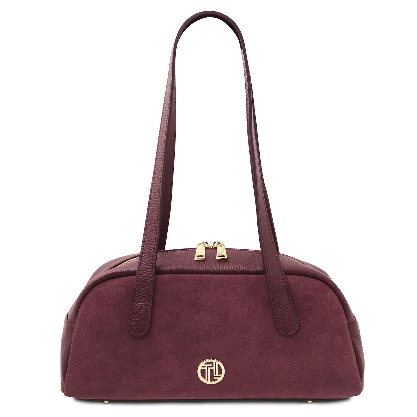 Leather shoulder bags Bordeaux Eclaire - East-West Suede Leather Shoulder Bag | TL142516 San Rocco Italia