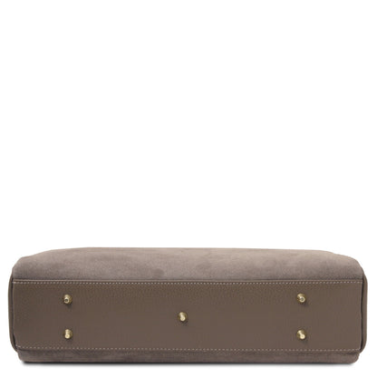 Leather shoulder bags Eclaire - East-West Suede Leather Shoulder Bag | TL142516 San Rocco Italia