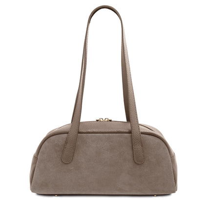 Leather shoulder bags Eclaire - East-West Suede Leather Shoulder Bag | TL142516 San Rocco Italia