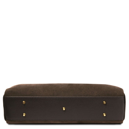 Leather shoulder bags Eclaire - East-West Suede Leather Shoulder Bag | TL142516 San Rocco Italia