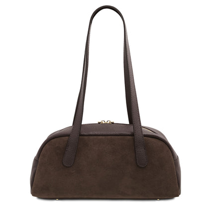 Leather shoulder bags Eclaire - East-West Suede Leather Shoulder Bag | TL142516 San Rocco Italia