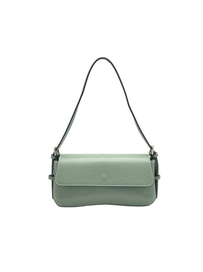 Green Elba handbag with a strap on a white background
