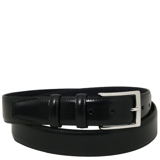Leather Belts for men Black / 95 cm Elegant brushed leather belt 35mm | TL142538 San Rocco Italia