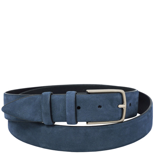 Leather Belts for men Dark Blue / 95 cm Elegant nubuck leather belt 35mm | TL142534 San Rocco Italia