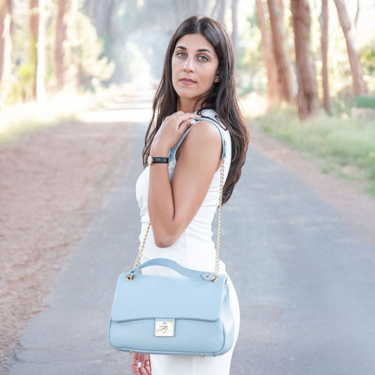 Leather handbags Elettra - Soft leather shoulder bag with chain strap  | TL142353 San Rocco Italia