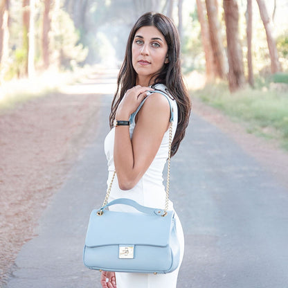 Leather handbags Elettra - Soft leather shoulder bag with chain strap  | TL142353 San Rocco Italia