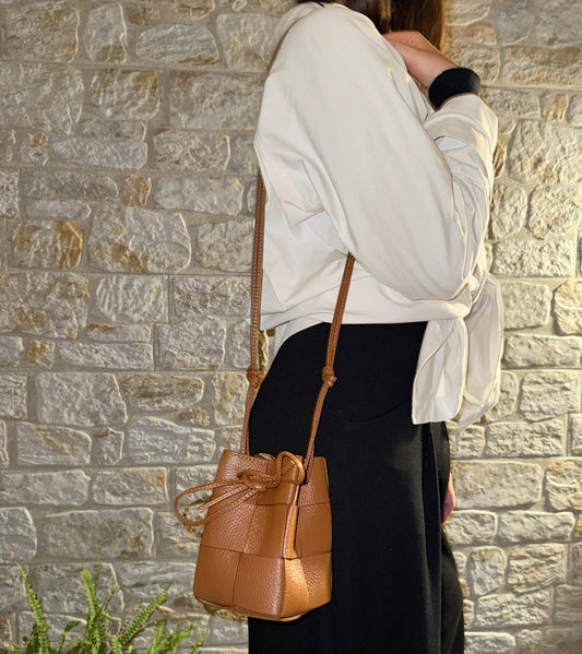 Handbag & Wallet Accessories Emi - Handmade Drawstring Woven Crossbody Bag San Rocco Italia