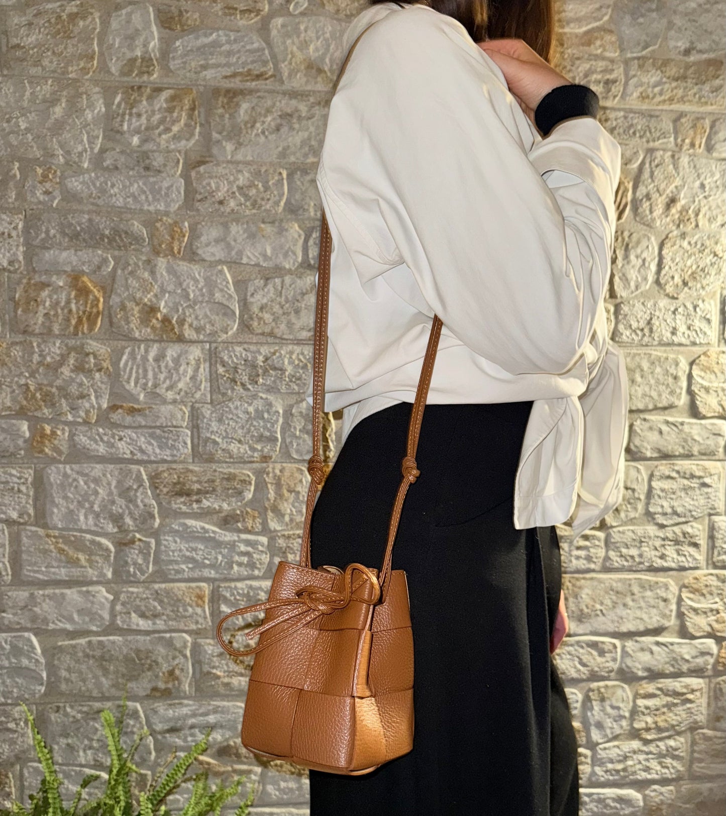 Handbag & Wallet Accessories Emi - Handmade Drawstring Woven Crossbody Bag San Rocco Italia