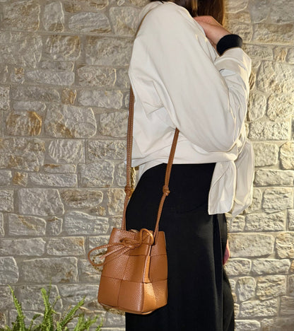 Handbag & Wallet Accessories Emi - Handmade Drawstring Woven Crossbody Bag San Rocco Italia