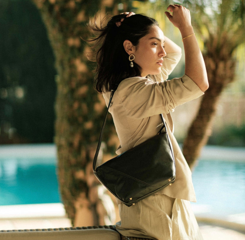 Handbag & Wallet Accessories Evy - Genuine Leather Pouch Shoulder Bag - Ash Grey San Rocco Italia