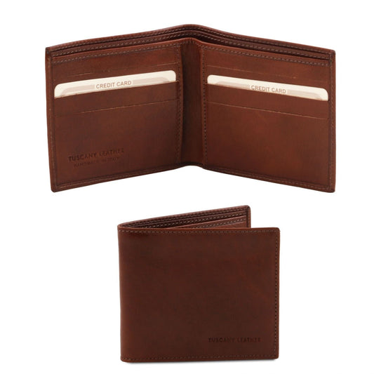 Leather wallets for men Brown Exclusive 2 fold leather wallet for men | TL140797 San Rocco Italia
