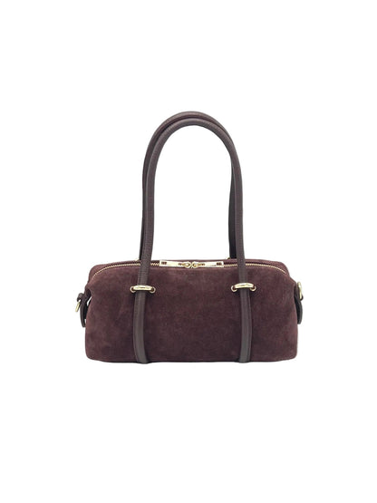 Lucca Small Suede East-West Boston Bag