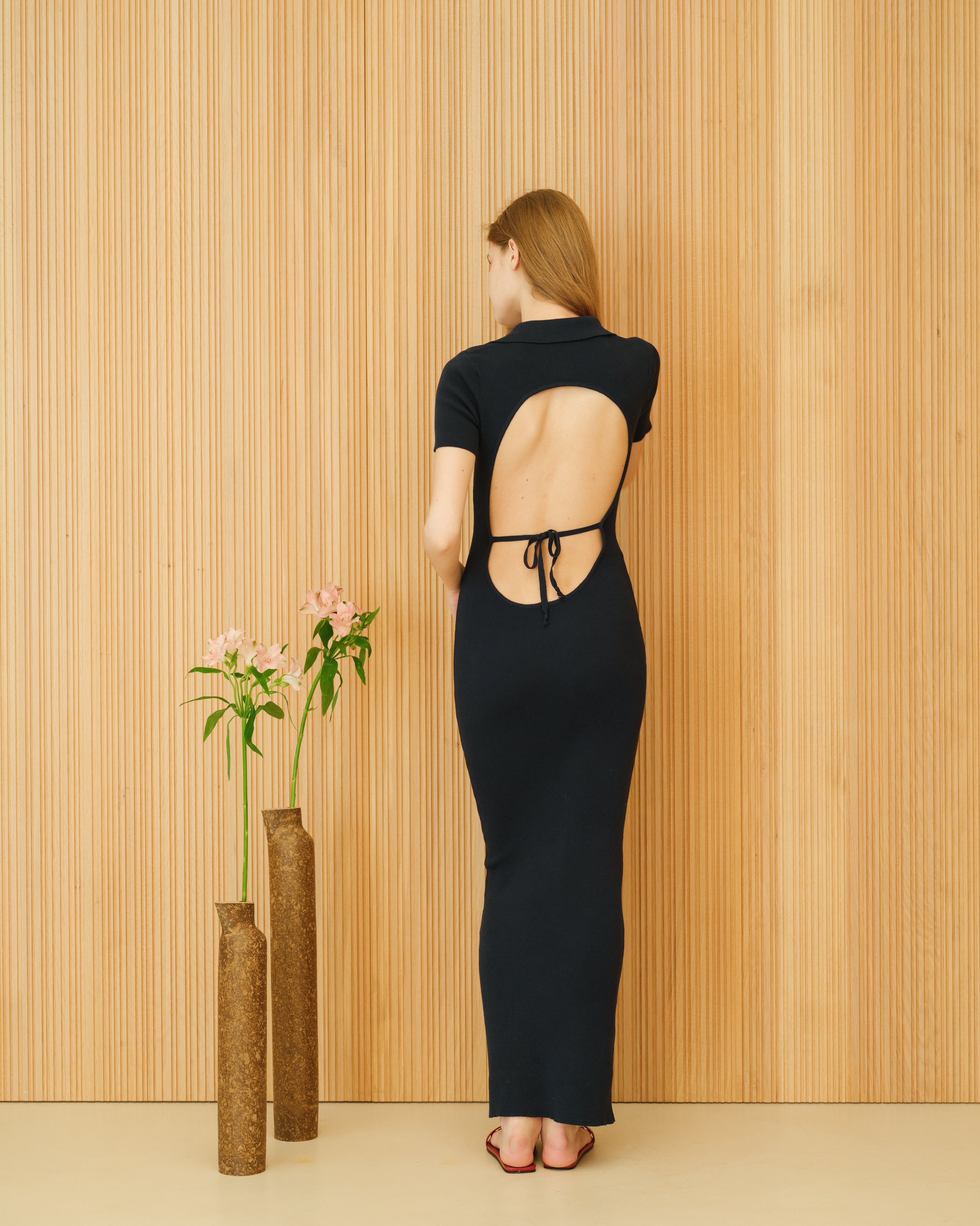 Fine Cotton Open-Back Dress – San Rocco Italia