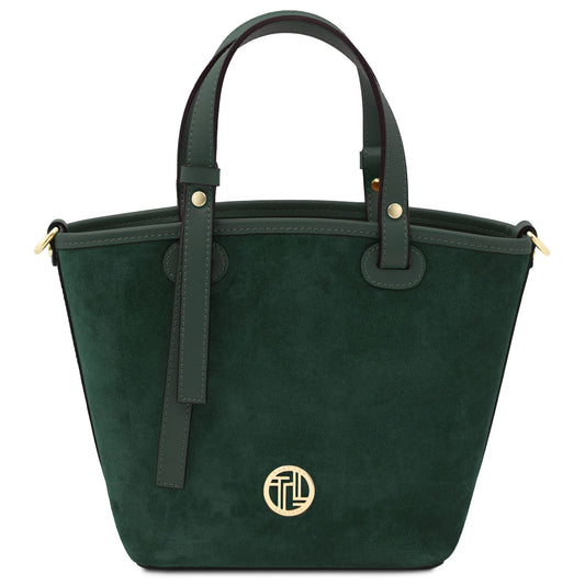 Bucket Bag Forest Green Glacette - Suede leather bucket bag | TL142261 San Rocco Italia