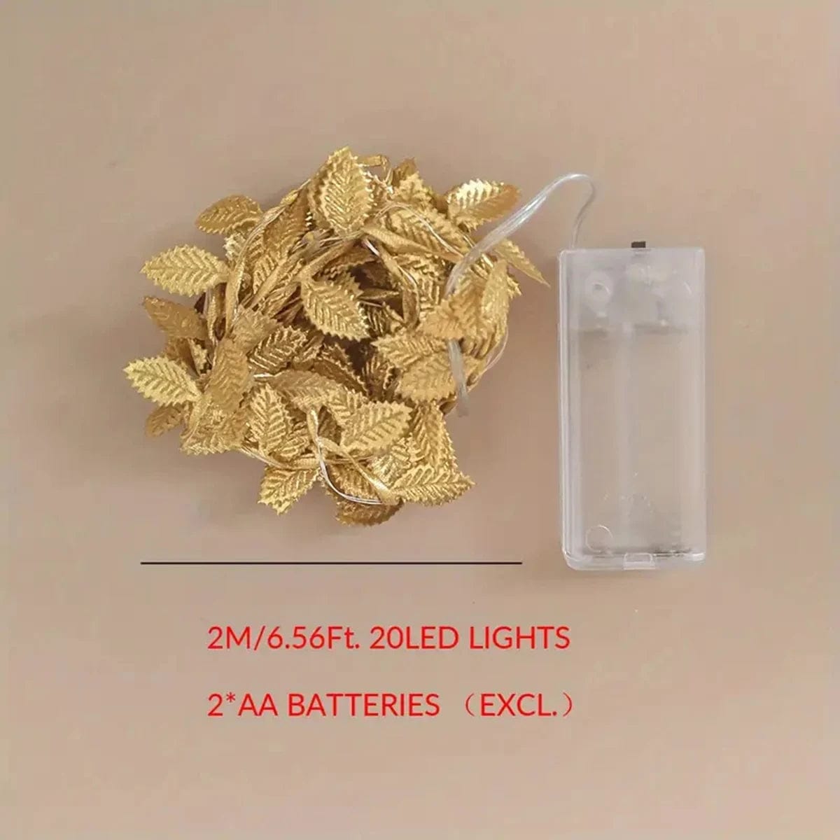 Gold and Silver Leaf String Lights - 20/50/100 LEDs - Premium  - Shop now at San Rocco Italia