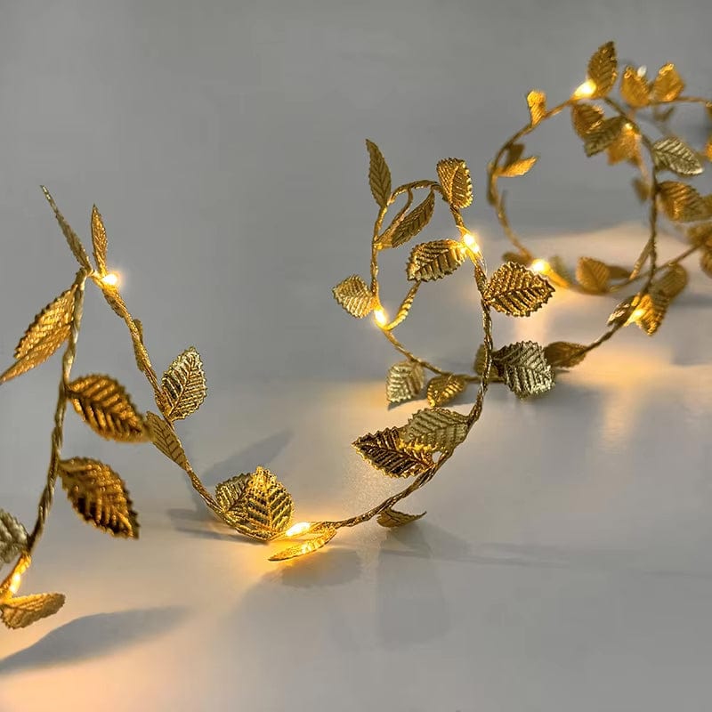 Gold and Silver Leaf String Lights - 20/50/100 LEDs - Premium String lights - Shop now at San Rocco Italia