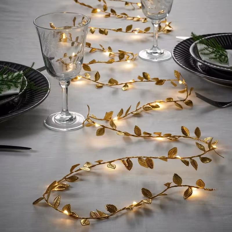 Gold and Silver Leaf String Lights - 20/50/100 LEDs - Premium String lights - Shop now at San Rocco Italia