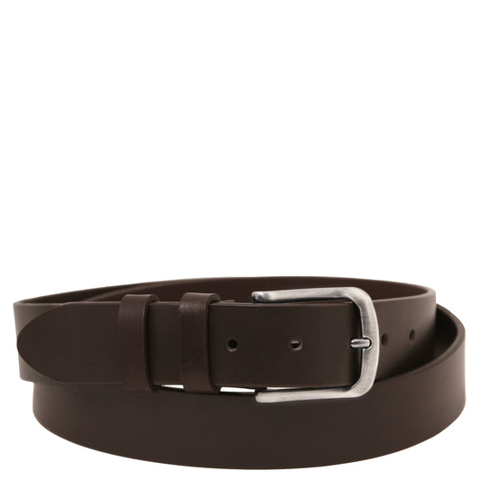 Leather Belts for men Dark Brown / 95 cm Handcrafted leather belt 35mm for jeans | TL142526 San Rocco Italia