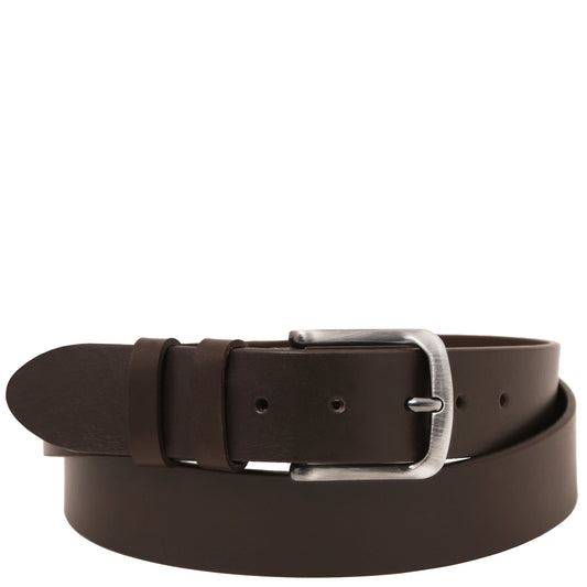 Leather Belts for men Dark Brown / 95 cm Handcrafted leather belt 40mm for jeans | TL142527 San Rocco Italia