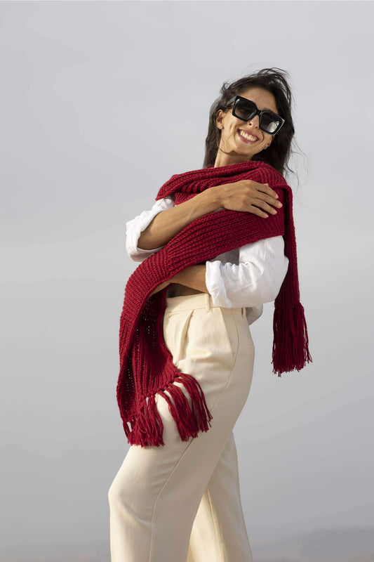 Scarves & Shawls Handmade big chunky scarf - 100% naturally dyed baby alpaca San Rocco Italia