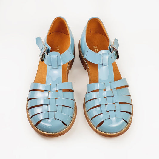 Sandals Handmade Leather Fisherman Sandals - Light blue San Rocco Italia