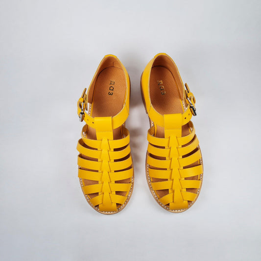 Sandals Handmade Leather Fisherman Sandals - Yellow San Rocco Italia