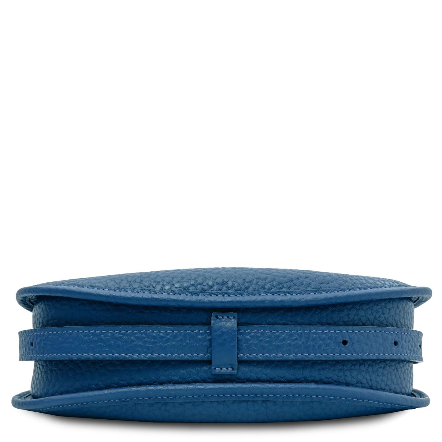 Blue pebbled leather Hoblò soft leather hobo bag with wrapped strap detail