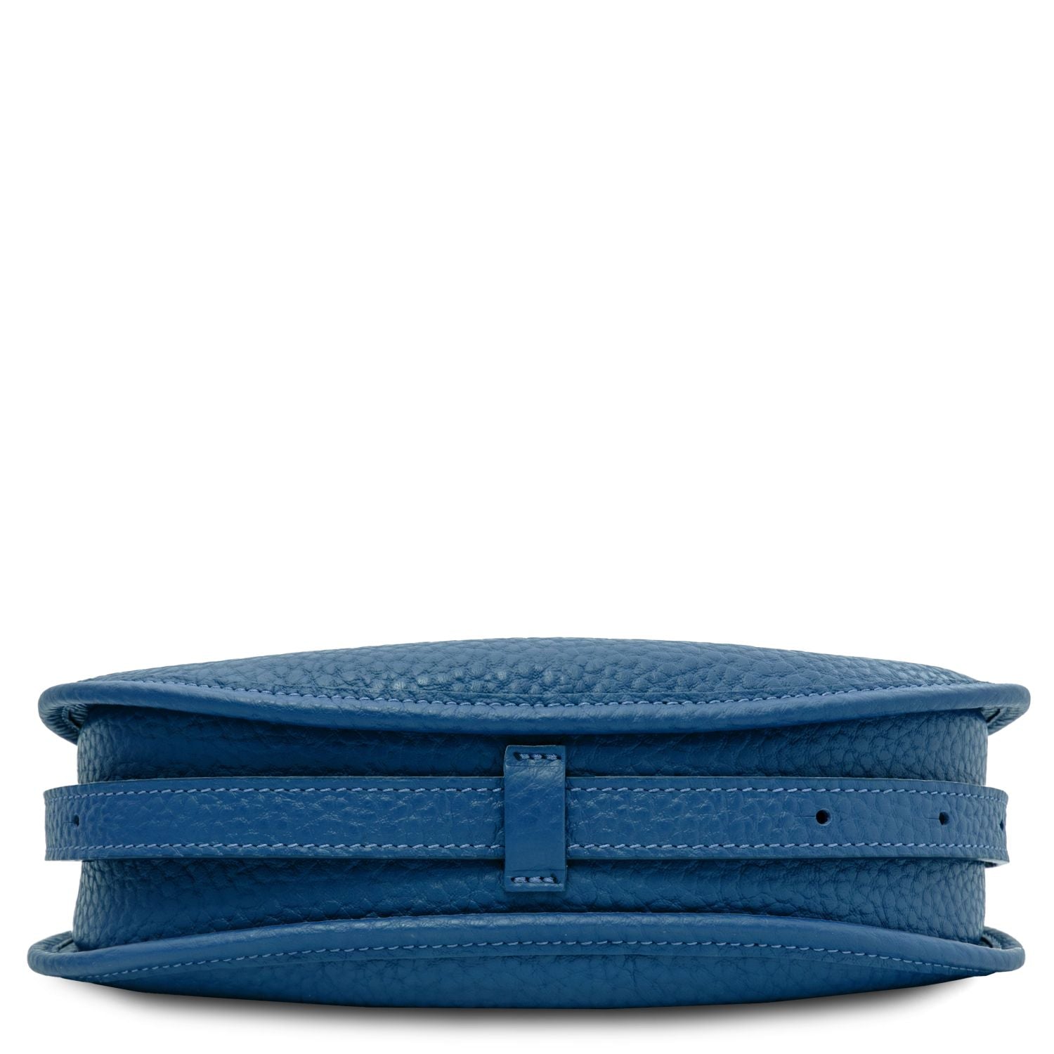 Blue pebbled leather Hoblò soft leather hobo bag with wrapped strap detail