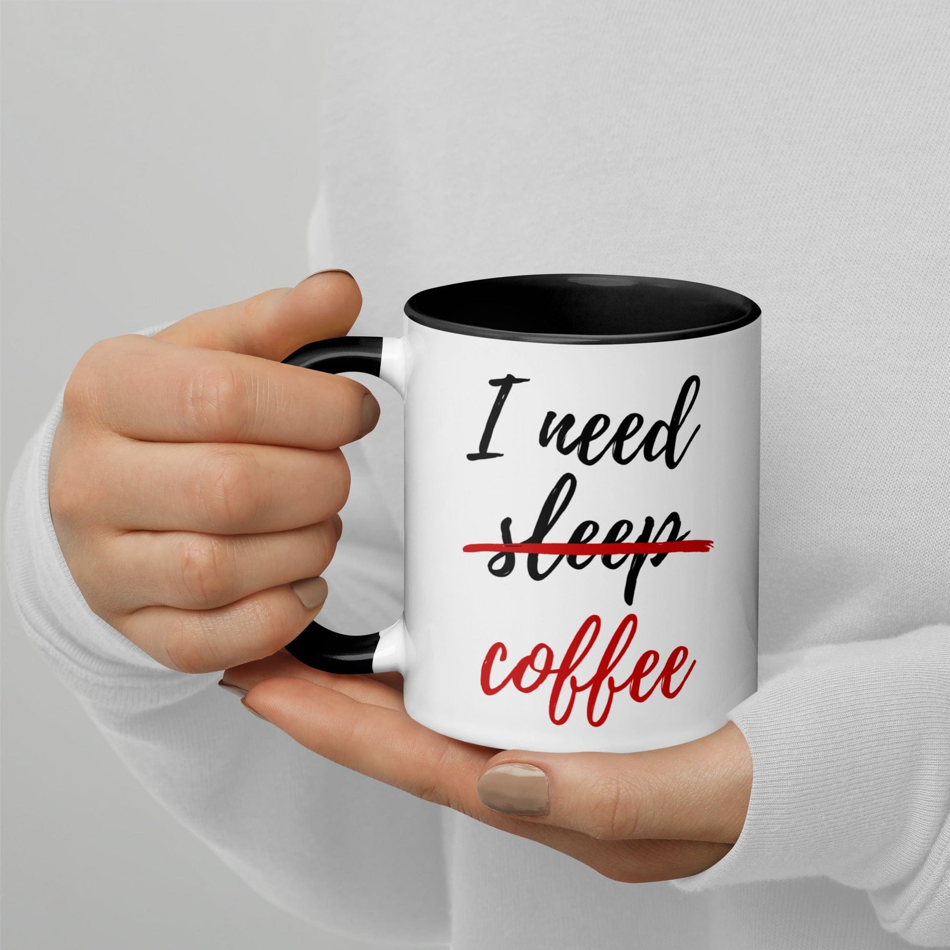 I Need Coffee not Sleep Mug with Color Inside - Premium  - Shop now at San Rocco Italia