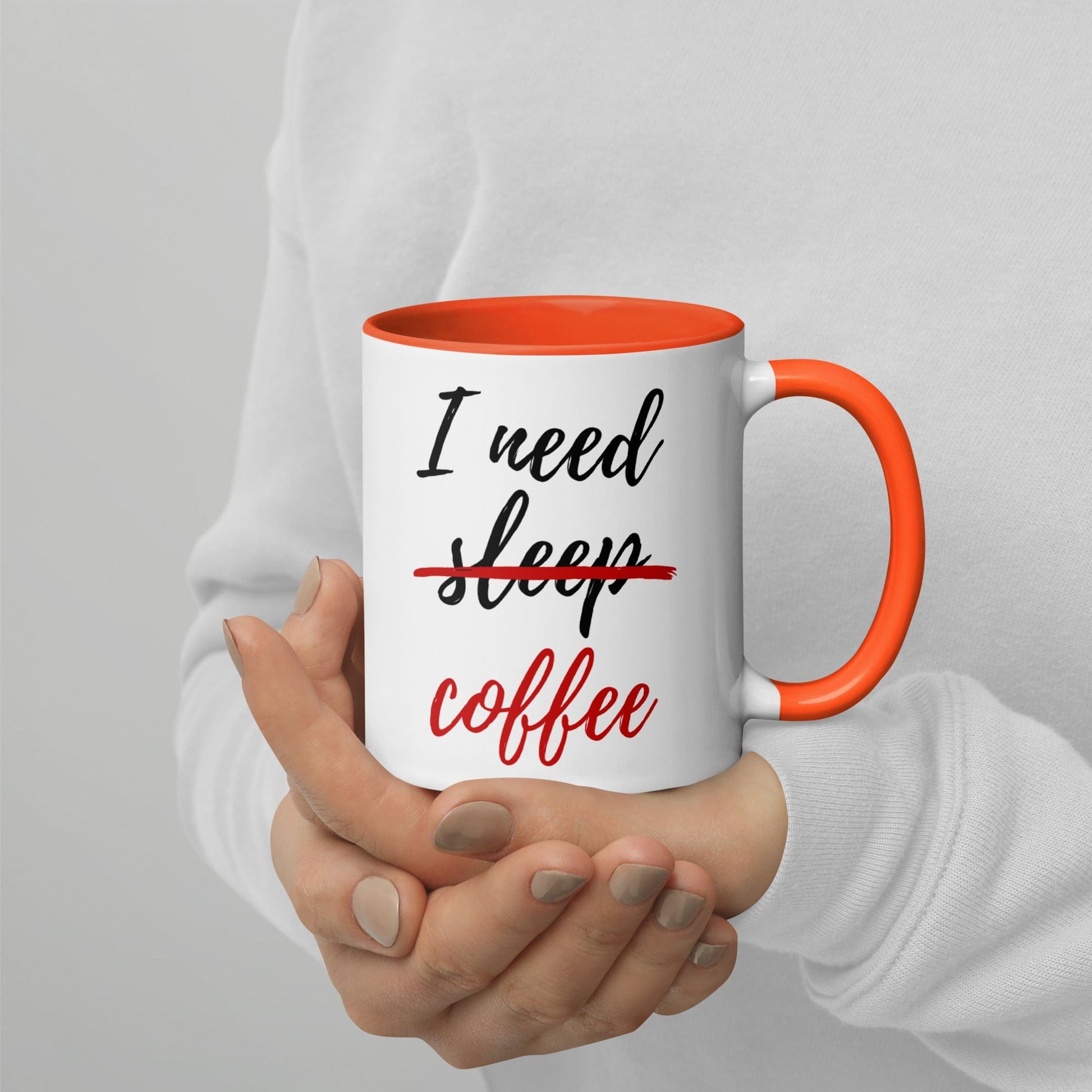 I Need Coffee not Sleep Mug with Color Inside - Premium  - Shop now at San Rocco Italia