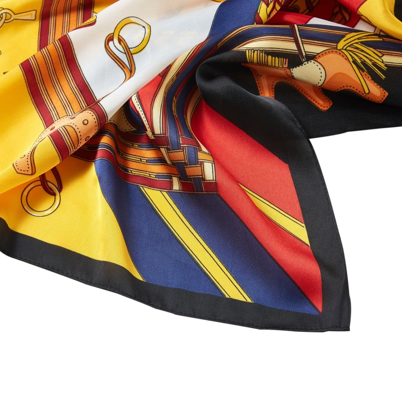 Interchain Square Silk Scarf | Yellow (70 × 70 cm)