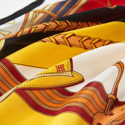 Interchain Square Silk Scarf | Yellow (70 × 70 cm)