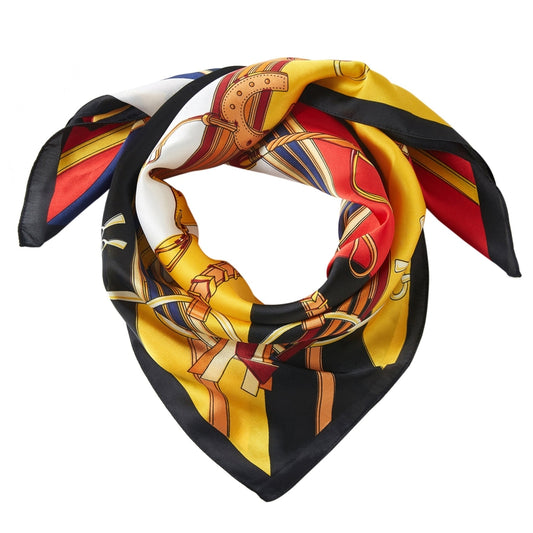 Interchain Square Silk Scarf | Yellow (70 × 70 cm)