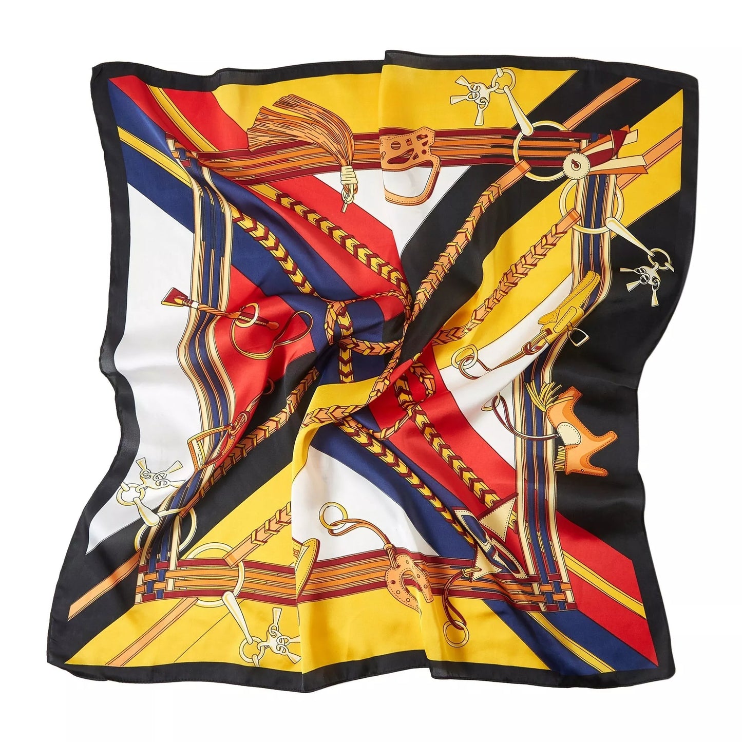 Interchain Square Silk Scarf | Yellow (70 × 70 cm)