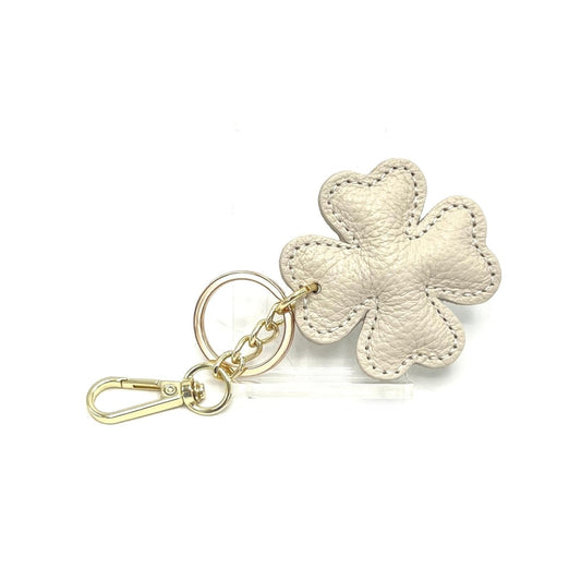Italian Leather 4-Leaf Clover Keyring & Bag Charm