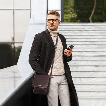 Leather bags for men Jimmy - Leather crossbody bag for men with front pocket | TL141407 San Rocco Italia