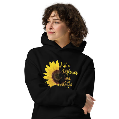 Just a Wildflower in Love with the Sunshine Unisex Oversized Hoodie - Premium Unisex Oversized Hoodie | AS Colour 5161 - Shop now at San Rocco Italia