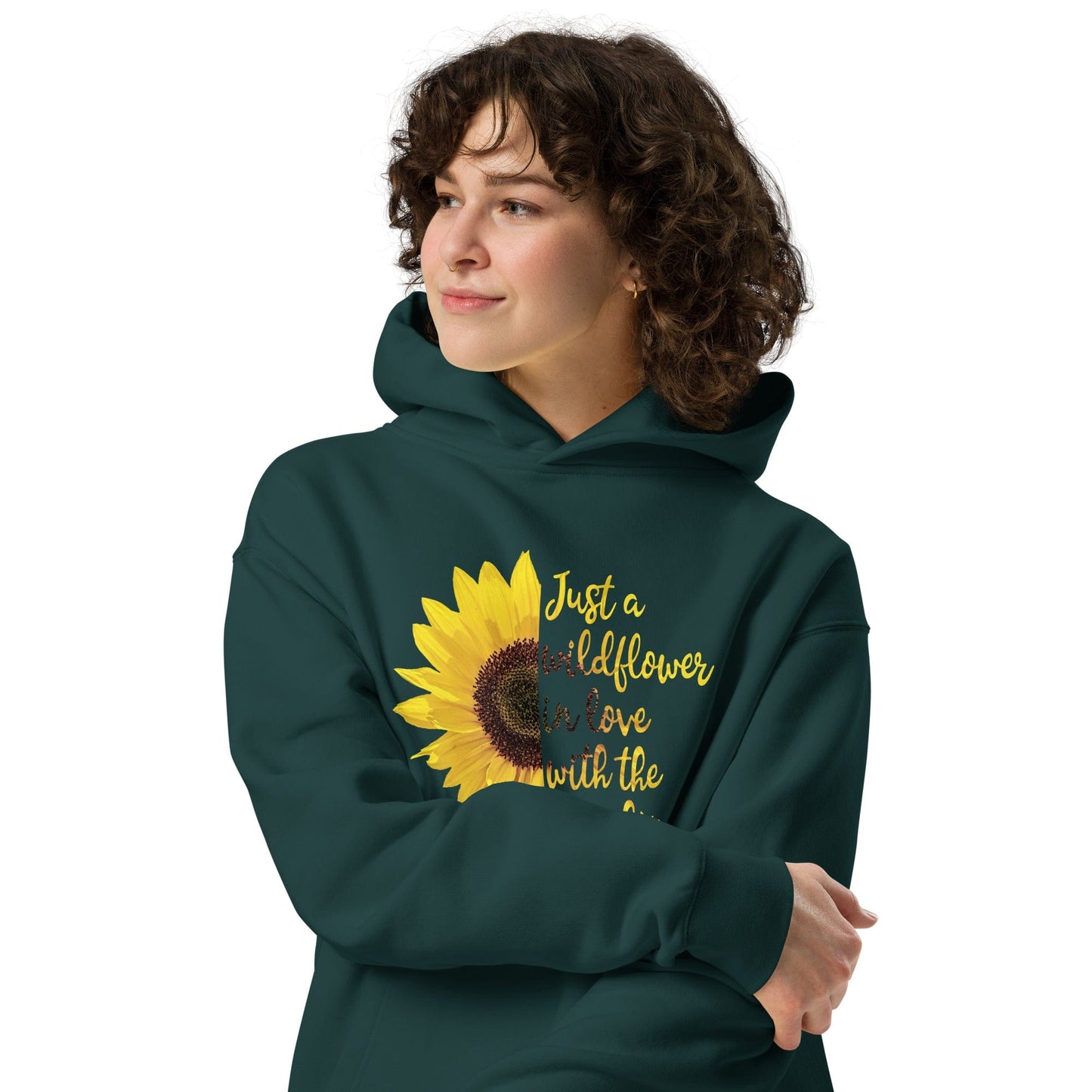 Just a Wildflower in Love with the Sunshine Unisex Oversized Hoodie - Premium Unisex Oversized Hoodie | AS Colour 5161 - Shop now at San Rocco Italia