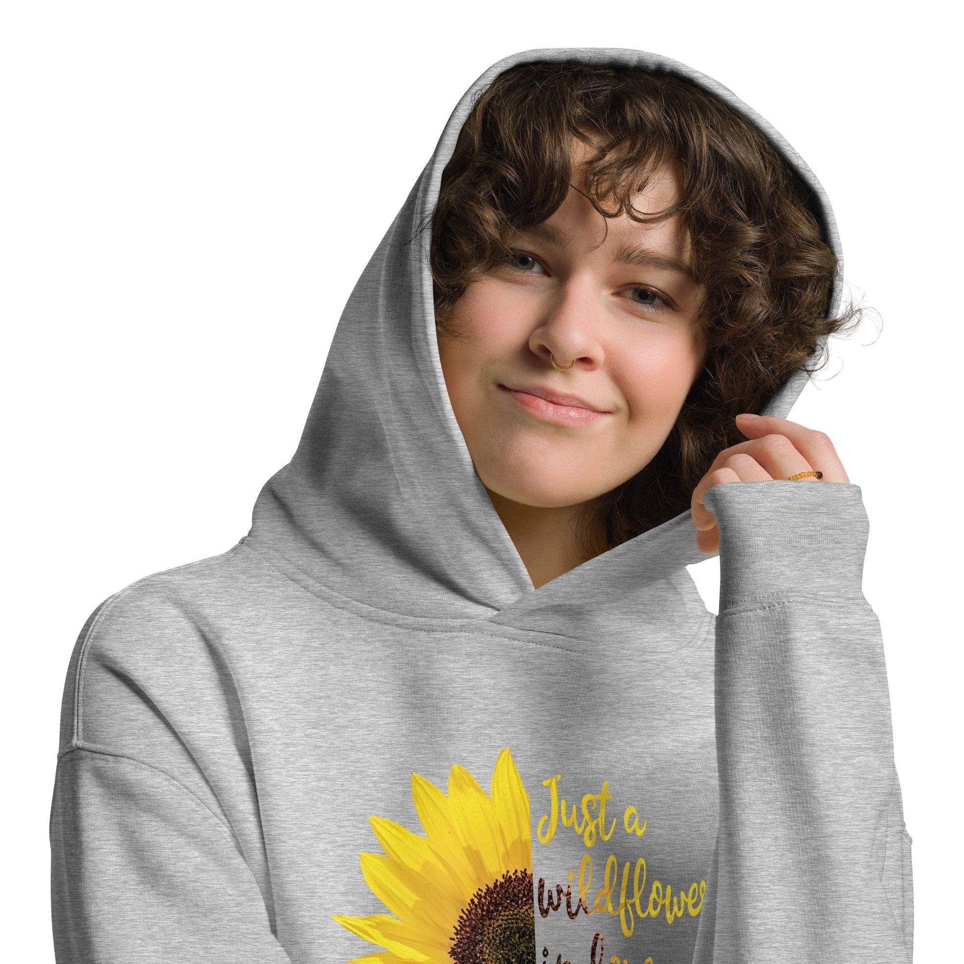 Just a Wildflower in Love with the Sunshine Unisex Oversized Hoodie - Premium Unisex Oversized Hoodie | AS Colour 5161 - Shop now at San Rocco Italia