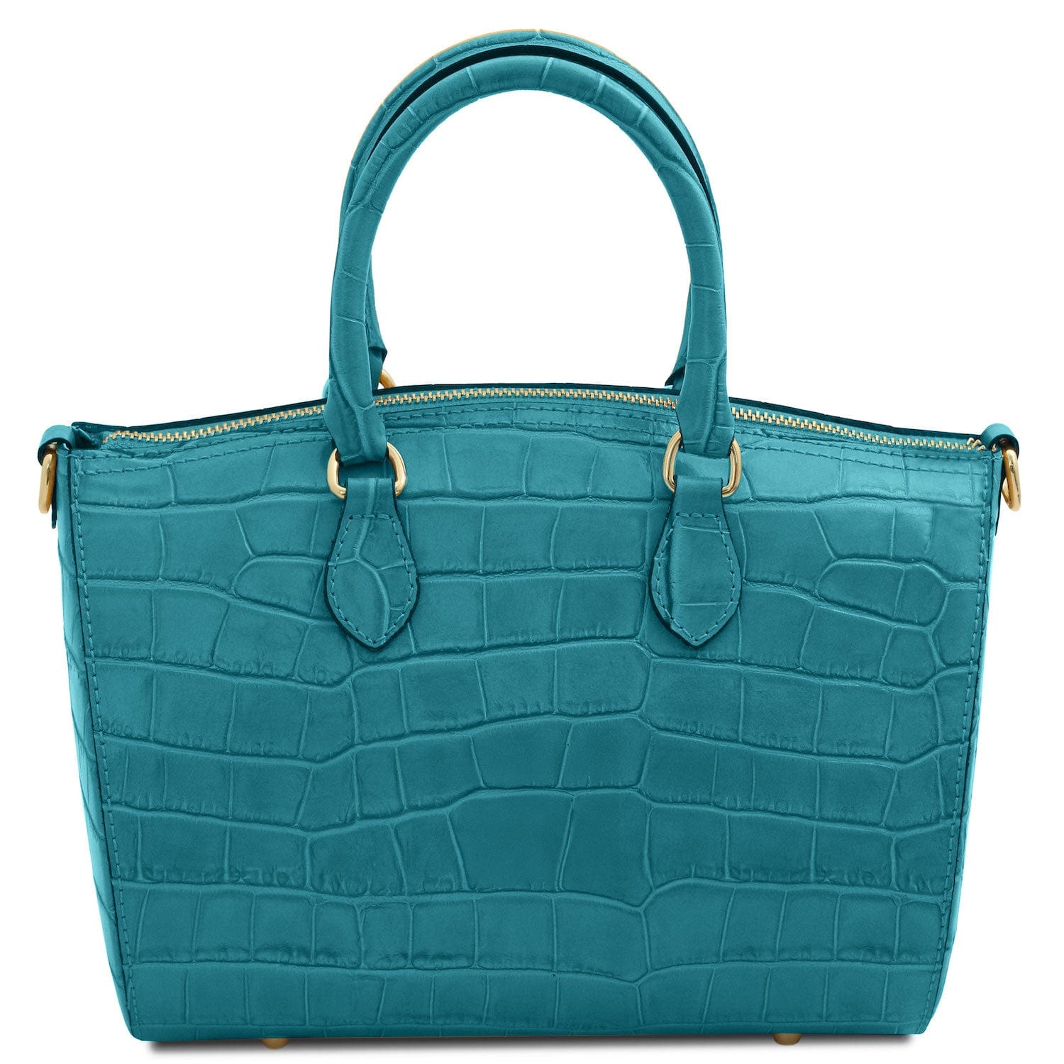 Layla - Croc print leather small duffle handbag | TL142398 - Premium Leather handbags - Shop now at San Rocco Italia