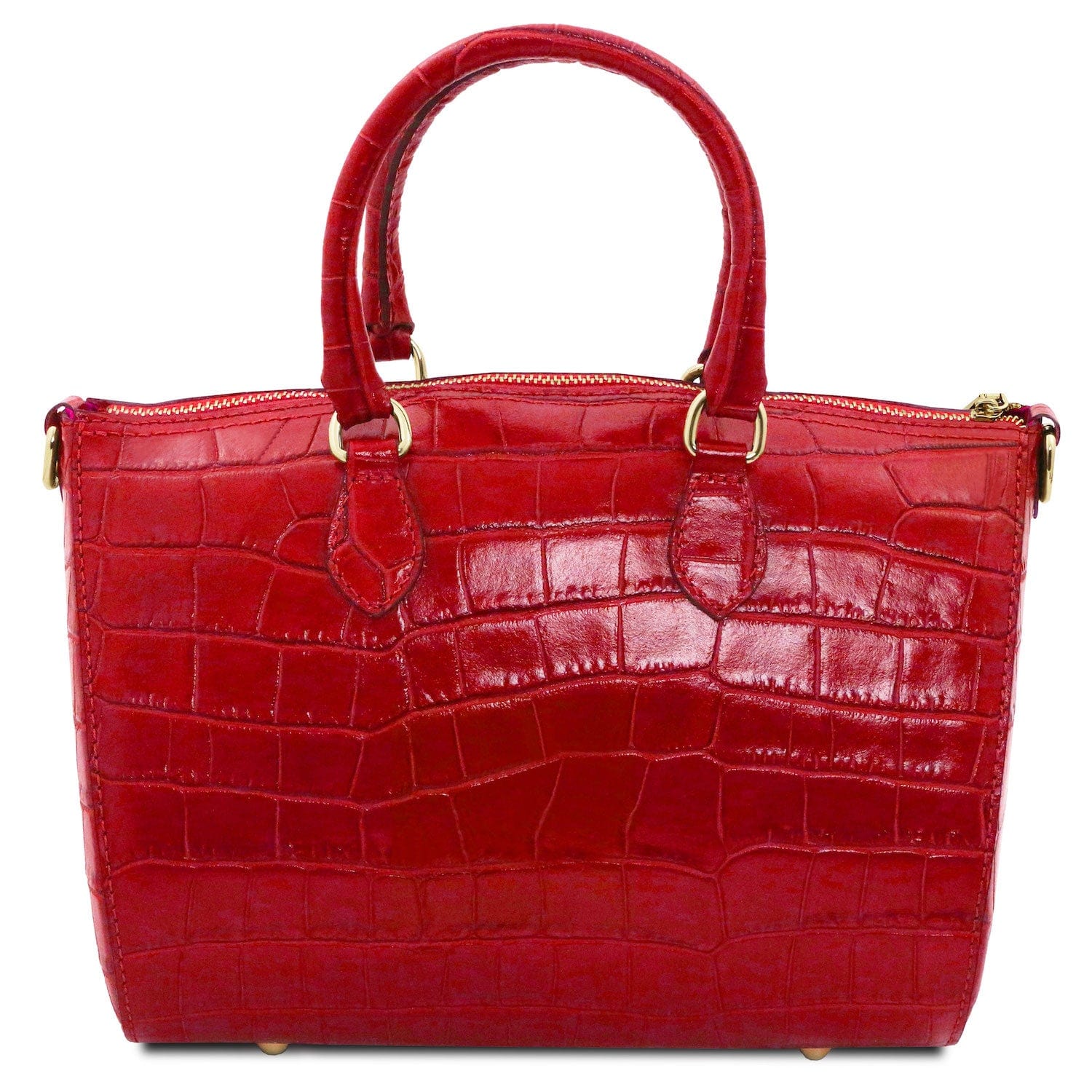 Layla - Croc print leather small duffle handbag | TL142398 - Premium Leather handbags - Shop now at San Rocco Italia